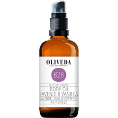 Oliveda B28 - Body Oil Lavender Vanilla | Anti Stress | Natural Care Oil | Care and Protection Against Dry Skin | Regenerating & Soothing - 100 ml