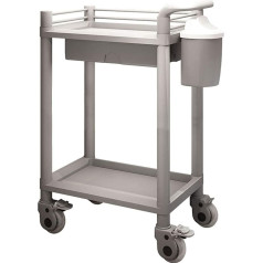 Movable Trolley, Household Service Maintenance Trolley, 2 Shelves, High Performance ABS Storage Hand Vehicles, On Wheels, Medical Trolley for Beauty Hairdressing Salon, Support 220 lbs/Grey/54 x