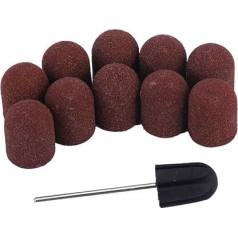 10pcs Manicure Grinding Cap, Nail Dedicated Head Grinding Cap Polisher Sand Pedicure Tool with Sand Shaft