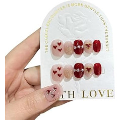 Nails, Nail Tips, Nail Set Handmade False Nails Ballet Short Glitter Cat Eyes Artificial Nails with Glue Full Cover Press Acrylic Nails (4L)