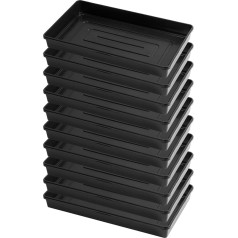 Pullmer Greenhouse Tub, 55.5 x 31.5 x 6.5 cm, Pack of 10, Plastic Plant Tray, Transport Tray, Propagation Trays without Bottom Holes – Ideal for Plants, Cultivation, Garden
