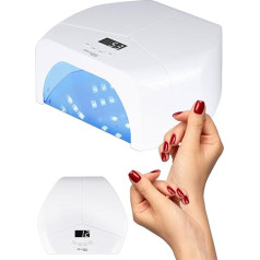 MalTec Nail Lamp Nail Dryer Manicure Pedicure 268W UV Dual LED Nail Lamp Nail Polish Hybrid Gel White