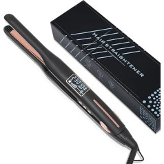 Mini Straightener, Professional Hair Straightener for Short Hair, Men's Beard and Bangs, Straighteners, Curl and Straightener, 15S Fast Heating, 80-230°C, LCD Display, 10 mm Narrow Plates Hair Styling