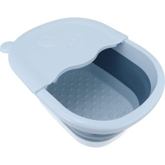 MILISTEN Foot Bathtub Collapsible Foot Weave Portable Foot Bath Basin Foot Soak Bucket for Massage Spa Sauna (Light Blue) Bath Bucket