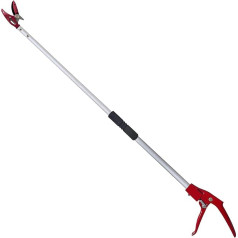 Tree Trimmer, 4 Foot Pole Presser, Long Cutter, Cutting and Holding Garden Clips, Aluninum Lightweight Handle Fruit Picker, Branch Bypass Loppers