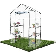 Mobiclinic®, Garden Greenhouse, 143 x 73 x 195 cm, PVC Cover and Rolling Gate, 4 Shelves, Waterproof, Home Grow, Home Gardening, Securely Attached, Ideal for Growing, Hardy