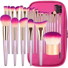 JAF 26 Piece Professional Makeup Brush Set with Case, Vegan Synthetic Makeup Brush Set in Zip Bag, Holder, Cosmetic Brush, Large Makeup Brush, Tool Set for