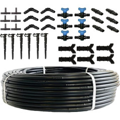 UZMAN Irrigation System Drip Hose Irrigation Pearl Hose Drip Pipe 16 mm Garden Watering Garden Hose (100 Metres + 36 Set)