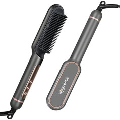 Straightening Brush with Negative Ions, 9 Temperature Settings, 30 Seconds Fast Heating Straightening Comb with LED Display, Scalding Protection and Automatic Shut-Off, Smoothing Brush for Home Salon