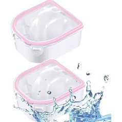 Nail Soaking Tray Set, 2 Pieces Nail Soaking Bowl, Nail Spa Bowl, Nail Art Remover, Soaker Treatment Bowl, Used for Manicure, Spa Tool(Pink)