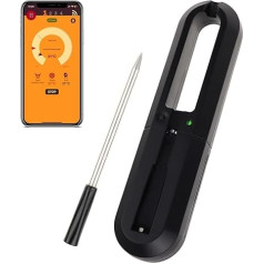 TEKCOPLUS Wireless Meat Thermometer, Intelligent Bluetooth Grill Probe, 30M Range, Intelligent App Control, Ideal for Oven, Grill, BBQ, Smoker, Rotisserie