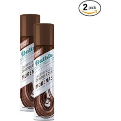 Batiste Dry Shampoo for Brunettes, Dry Shampoo for Dark Hair, Sulphate Free Shampoo, Vegan and Eco Friendly Shampoo, Bergamot, White Peach and Vanilla, 2 x 200ml