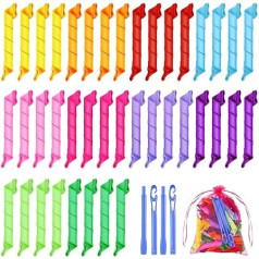 Hair Rollers Curlers Styling Set Heat Free Curls Spiral No Heat Curlers Tools Heat Free Curls Headband for Women Girls Long Medium Short Hair (30