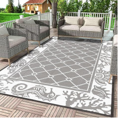 Vaukki Reversible Rugs, Plastic Straw Doormat, Fade Resistant Plastic, Outdoor Patio Mat, Lightweight Ocean Area Rug for Patio, RV, Camping, Beach, Deck, Backyard