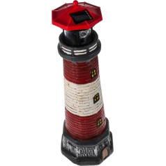Gartenleuchtturm Statue Solarbetriebenes Harzlicht Wasserdichte Deko für Garten Terrasse Elegante Außenbeleuchtung im Mittelmeer Geschenkidee