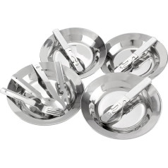 Stainless Steel Camping Cutlery in BW Style with Deep Plate Set of 1, 2 or 4
