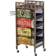 Salon Trolley Retro 4/5 Levels Hairdressing Trolley Premium Rolling Tattoo Spa Stylist Equipment Mobile Hairdresser Storage Organiser with Hair Dryer Holder A 5 Animals