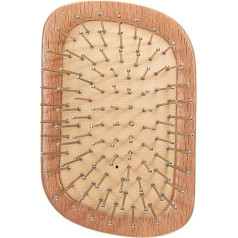 Kleine Haarbürste, Silikon, Kopfhautmassagegerät mit natürlichen Holzborsten für Haarwachstum, runder Massagekamm