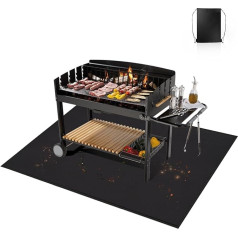 Grill Mat, Floor Protection, Foldable Fireproof Underlay, Heat-Resistant, Waterproof Grill Mat for Gas Grill, Grill Mat Made of Silicone Fibreglass for Fireplace, Floor, Fireplaces and Lawns (122 x 76