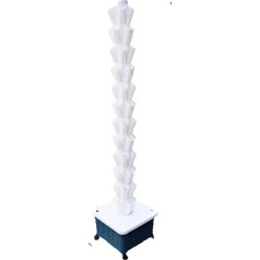 8-Layer Hydroponic Grow System Garden Vertical Tower Vertical Plant Tower for Hydroponics in Rain Fruit Vegetables Herbs White