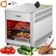 Newhai Gas Steak Broiler 760 C Commercial Steak Grill Portable Propane Steak Smoker Broiler Stainless Steel Fast Cooking for Outdoor Picnic Beef Chicken Vegetable