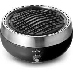TableTop Chefs Grillerette Pro - The smartest portable grill, grill, take anywhere, battery operated fan, charcoal black