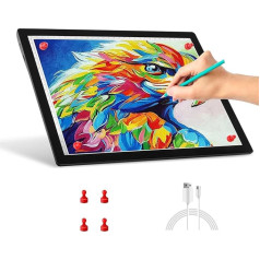 Elice A4 Light Table, Wireless Battery Operated Magnetic Light Box, 5 Brightness Levels, Light Board for Tracing, Rechargeable LED Copy Board for Diamond Painting, Drawing