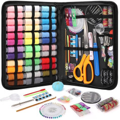 Cqouimbo Large Sewing Kit, 213 Premium Sewing Supplies, 38 XL Thread Spools, Suitable for Travellers, Adults, Children, Beginners, Emergency, DIY and Home