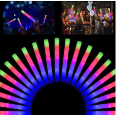 Pack of 102 LED Light Sticks, Glow Sticks, Party LED Glow Sticks, LED Foam Light Stick, Lights in 3 Modes, Party Stick for Parties, Weddings, Birthdays, Parties (102 Pieces)