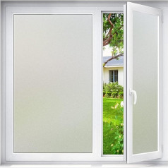 Haton Window Film Opaque Privacy Film Window Self-Adhesive Frosted Glass Film Self-Adhesive Privacy Screen without Glue Static Adhesive Privacy Film for Bathroom Office 90 x 200 cm