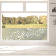 Privacy Film Window with Soap Bubbles Motif, Window Film, Opaque, Frosted Glass Film, Window Decoration, Self-Adhesive Film, Window Decoration, Sun Protection Window Adhesive Film