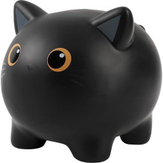 I-TOTAL® - Funny Decorative Money Box/Coin Compartment Made of Durable Plastic (Black CAT)