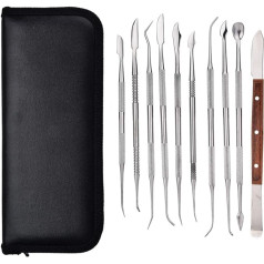 Taidda Jewelry Wax Sculpture Tool 10pcs/Set Portable Jewelry Decoration Wax Carving Tool Set Solid Metal Sculpture Kit for Sculpture Work