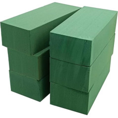 Worown Pack of 6 22.5 x 10.5 x 7 cm Green Floral Foam for Fresh Flowers, Floral Foam for Wedding, Showroom and Garden Decorations