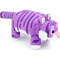 Jay Franco Minecraft Purple Tiger Plush Cushion - 53cm Soft Tiger Cushion