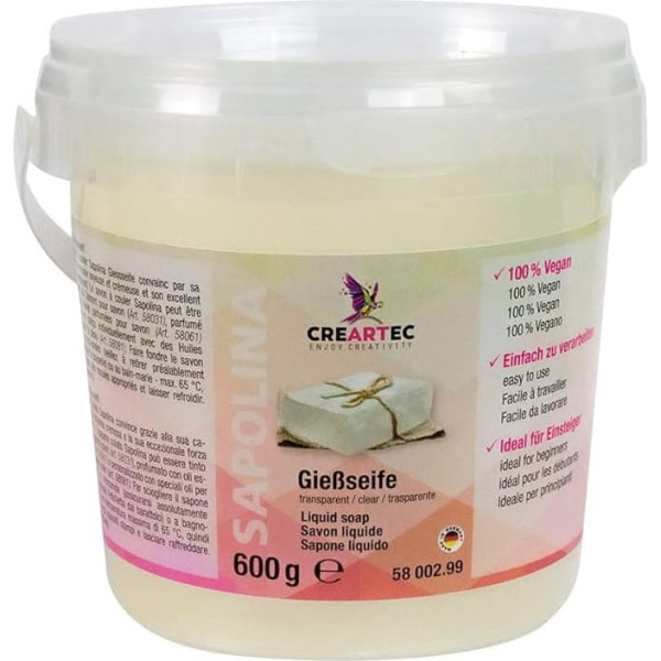 Artidee Creartec Sapolina Watering Soap Transparent for Modelling Individual Soaps 600 g Made in Germany
