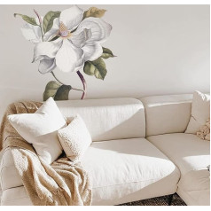 120 x 80 cm Fabric Peony Flowers Wall Sticker Flowers Magnolia Wall Sticker Plant Bedroom Living Room Children's Room Wall Sticker Sofa Background Wall Decoration Self-Adhesive