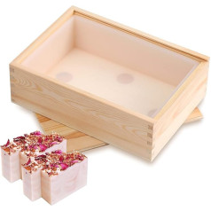 Nicole Rectangle Silicone Soap Mold White Handmade Loaf Mould with Wooden Box
