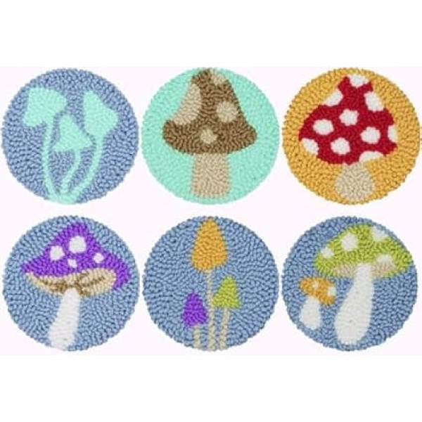 Mefatus Punch Needle Set for Beginners Adults Kids Simple Punch Needle Embroidery Kit Tool Threader Fabric Hoop Yarn Carpet Tufting Coaster Arts and Crafts