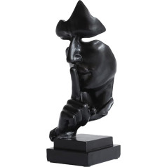 Schweigen ist Gold Statue, Decorative Figures, Decorative Living Room Modern for Standing, Abstract Sculpture Polyresin, Gift Idea (Black)