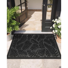 COLOR&GEOMETRY 43 x 75 cm Outdoor Doormat, Dirt Trapper Mat, Washable, Durable Non-Slip Floor Mats, Front Door, Outdoor Door Mat, Weatherproof for Entrance, Hallway, Garden, Black