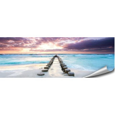 ARTBAY Sea Poster HD XXL Panorama Art Print 118.8 x 42 cm Sunrise by the Sea Nature Pictures Premium Quality