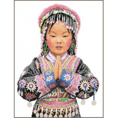 Lanarte Thai Mountain Tribe Girl Aida Counted Cross Stitch Kit
