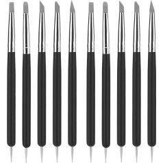 Silicone Clay Modelling Tools, Modelling Tool, Soft Rubber Tip Modelling Pen Tools for Ceramics, Ceramics, Sculpture, Fondant, Shaping, Painting, Nail Beauty, 10 Pieces
