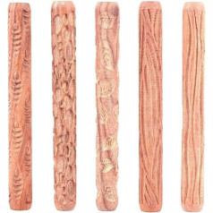 Haudang 5 Pieces Pottery Tools Hand Rolls for Clay Stamp Pattern Roller, Pottery Tools Clay Modelling Pattern Roller Kit