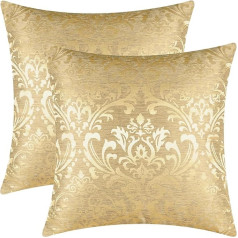 CaliTime Cushion Covers, Pack of 2, Throw Pillow Covers Cases for Couch, Sofa Home Decoration, Vintage Damask Floral Shining & Dull Contrast