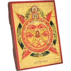 NKlaus 37015 Mother of God All-Seeing Eye of God Solid Wooden Icon 16 x 12.5 cm Handmade