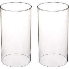 Glass Hurricane Candle Holder Glass Pillar Candle Holder Open Ended Hurricane Glass Cylinder 7.5cm x 15.2cm