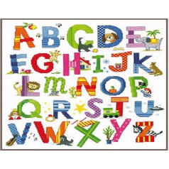 Vervaco Animal Alphabet Counted Cross Stitch Kit, Multi-Colour