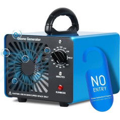 Ozone Generator 75000 mg/H, GMGXX Ozone Air Purifier, Ozone Device up to 400 m², 120 Minute Timer, O3 Ozoniser for Car, Garages, Home, Hotels, Kitchen and Pets, Cleaning Odours / Pollution, OG-75